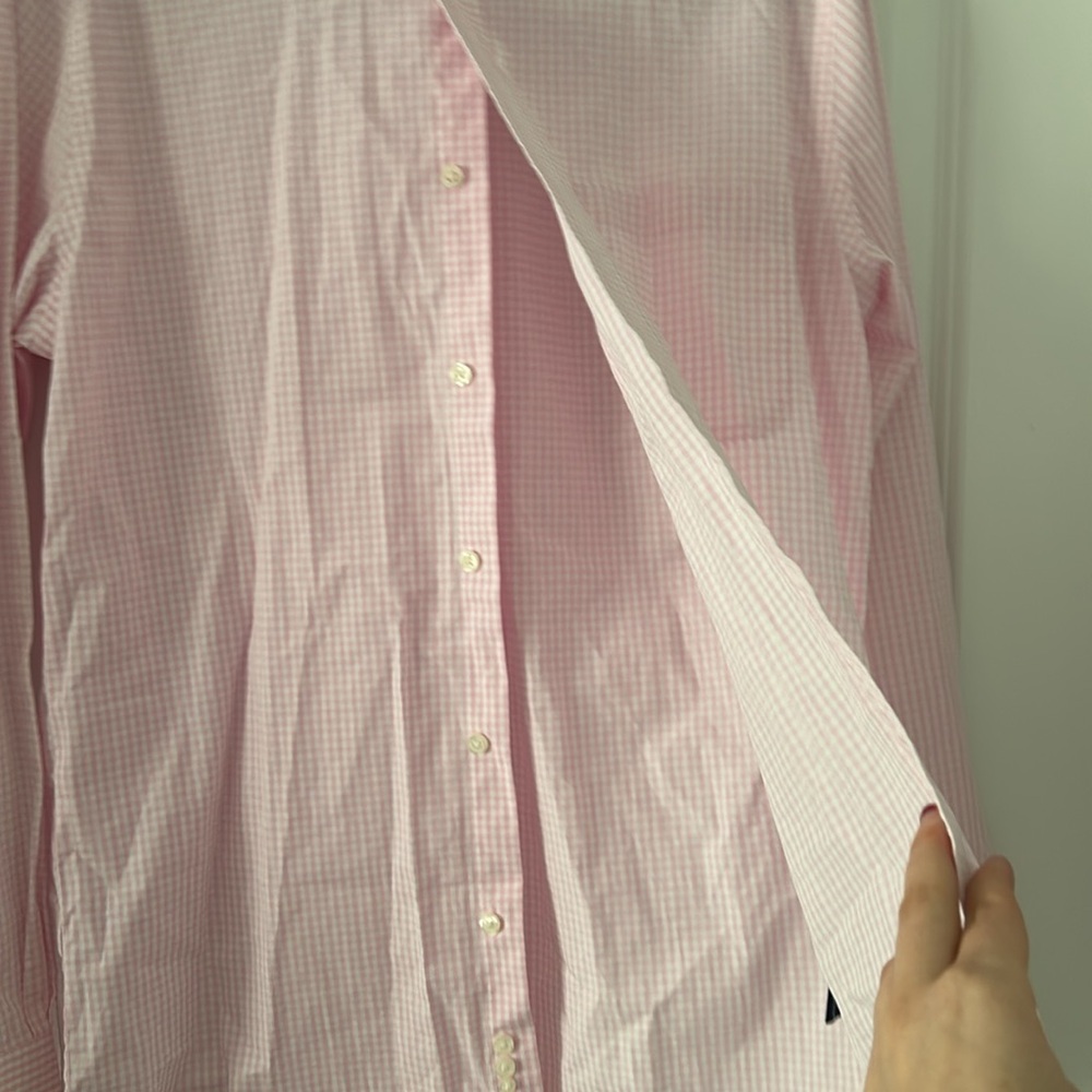 Croft & Barrow Light Pink Checkered Dress Shirt - Picture 2 of 6